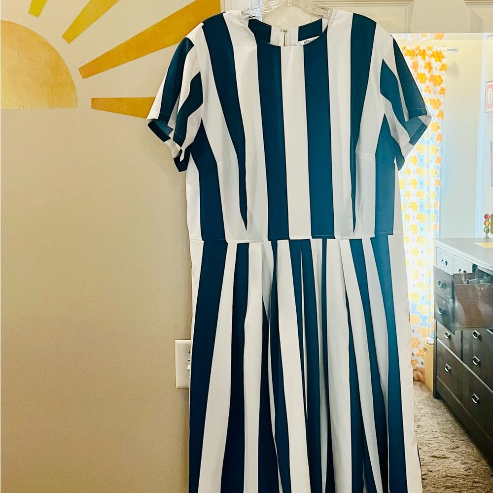 Blue & White Striped Dress! 👗